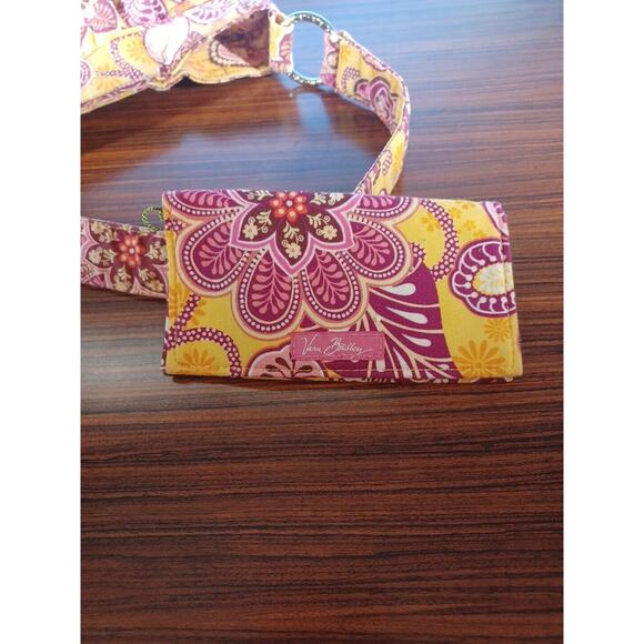 Vera Bradley Embroidered Quilted Women Floral Shoulder Bag Pink Yellow - Picture 5 of 13